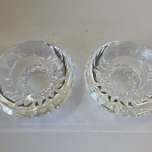 Set Of 2 Waterford Crystal Candle Votive Holders 3.5” Wide